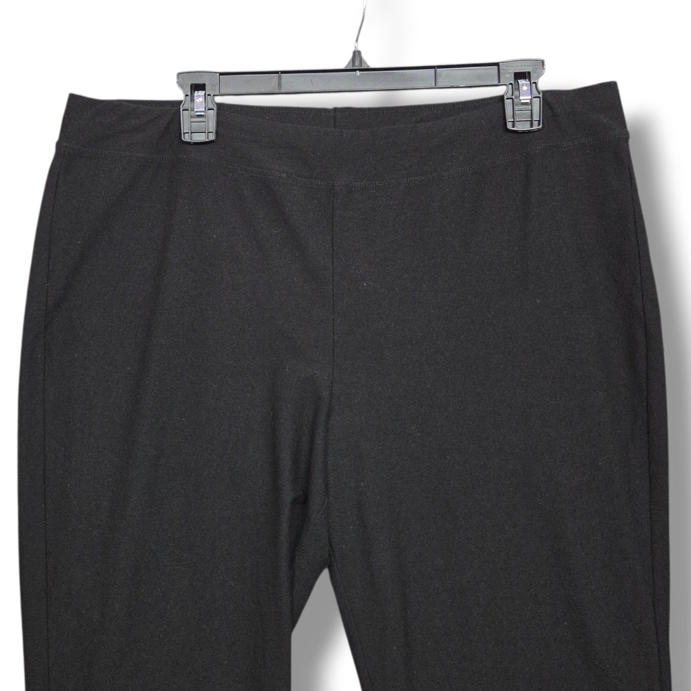 Eileen Fisher Crepe Slim Pant Womens XL Black High Rise System Washable Stretch - Picture 2 of 8